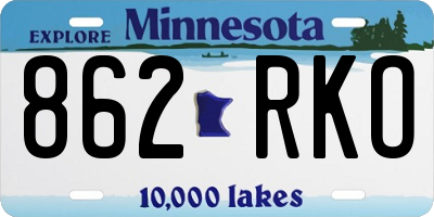 MN license plate 862RKO