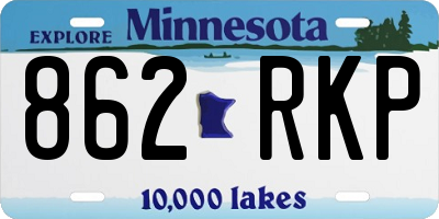 MN license plate 862RKP