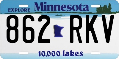 MN license plate 862RKV