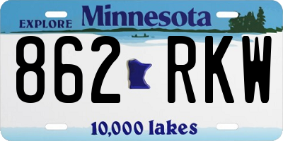 MN license plate 862RKW