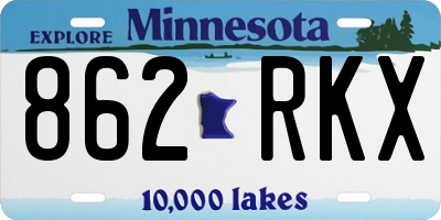 MN license plate 862RKX