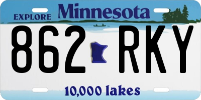 MN license plate 862RKY