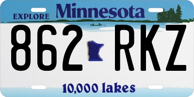 MN license plate 862RKZ