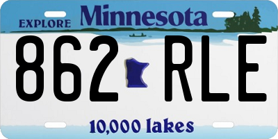 MN license plate 862RLE