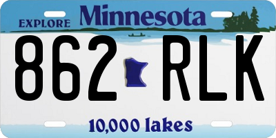 MN license plate 862RLK