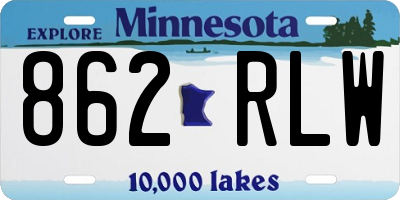 MN license plate 862RLW