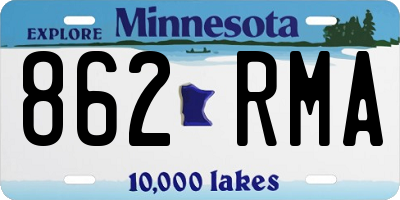 MN license plate 862RMA