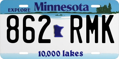 MN license plate 862RMK