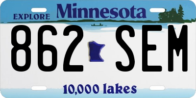 MN license plate 862SEM