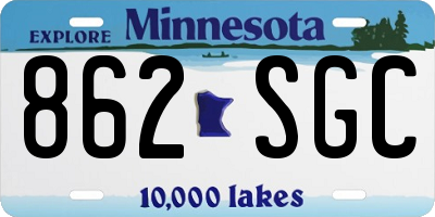 MN license plate 862SGC