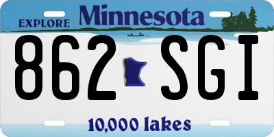 MN license plate 862SGI