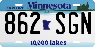 MN license plate 862SGN