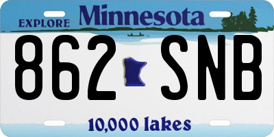 MN license plate 862SNB