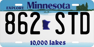 MN license plate 862STD