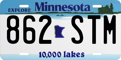 MN license plate 862STM