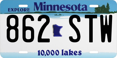 MN license plate 862STW