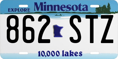 MN license plate 862STZ