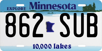 MN license plate 862SUB