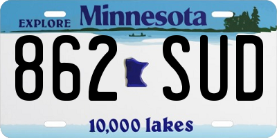 MN license plate 862SUD