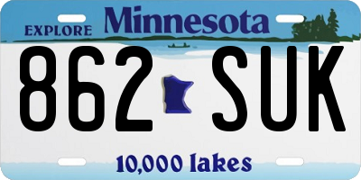 MN license plate 862SUK