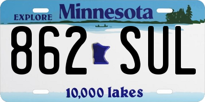 MN license plate 862SUL
