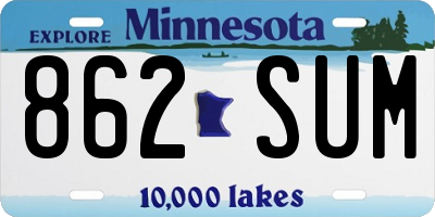 MN license plate 862SUM