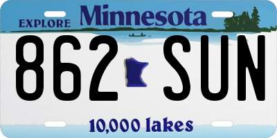 MN license plate 862SUN