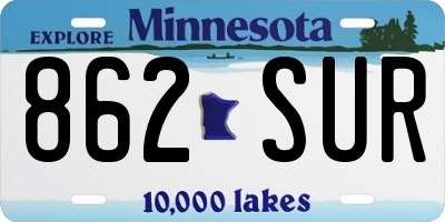 MN license plate 862SUR