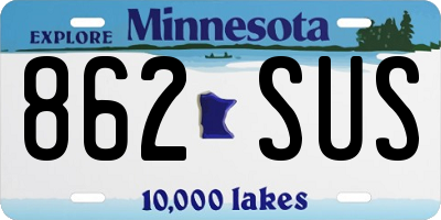MN license plate 862SUS