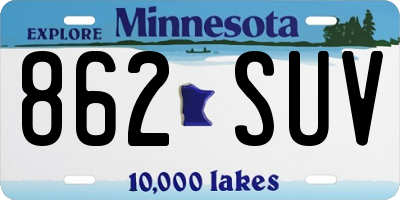 MN license plate 862SUV