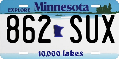 MN license plate 862SUX