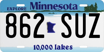 MN license plate 862SUZ