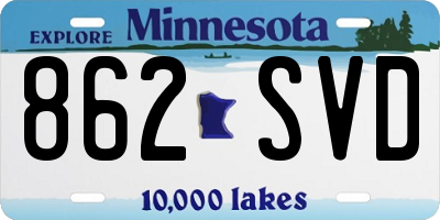 MN license plate 862SVD