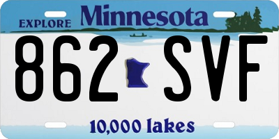 MN license plate 862SVF