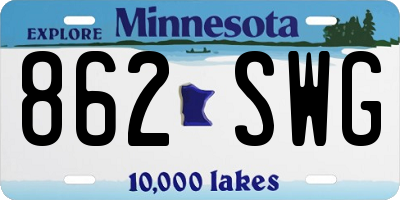 MN license plate 862SWG