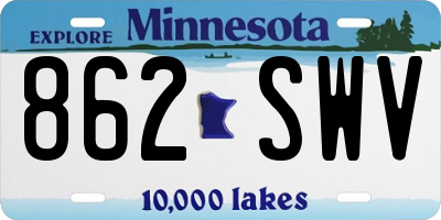 MN license plate 862SWV