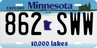 MN license plate 862SWW