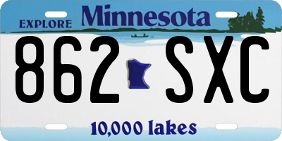 MN license plate 862SXC