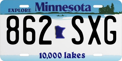 MN license plate 862SXG