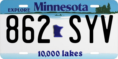 MN license plate 862SYV