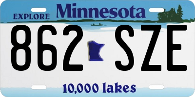 MN license plate 862SZE