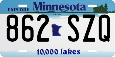 MN license plate 862SZQ