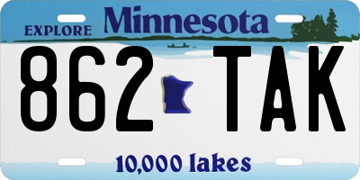 MN license plate 862TAK