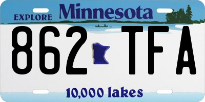 MN license plate 862TFA