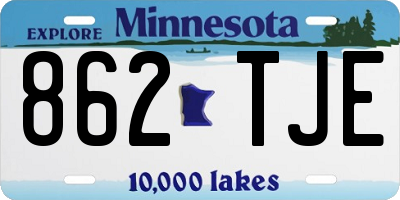 MN license plate 862TJE