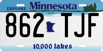 MN license plate 862TJF