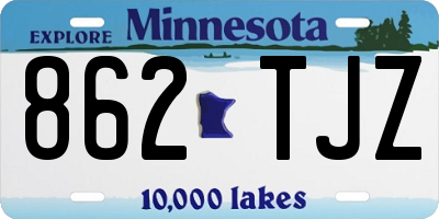 MN license plate 862TJZ