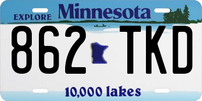 MN license plate 862TKD