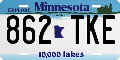 MN license plate 862TKE