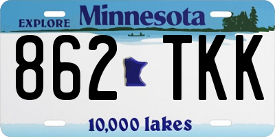 MN license plate 862TKK